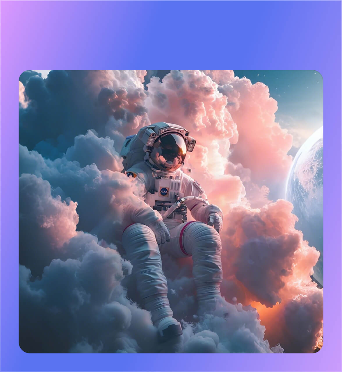 Lenovo Qira generating an astronaut in the clouds image from a text prompt