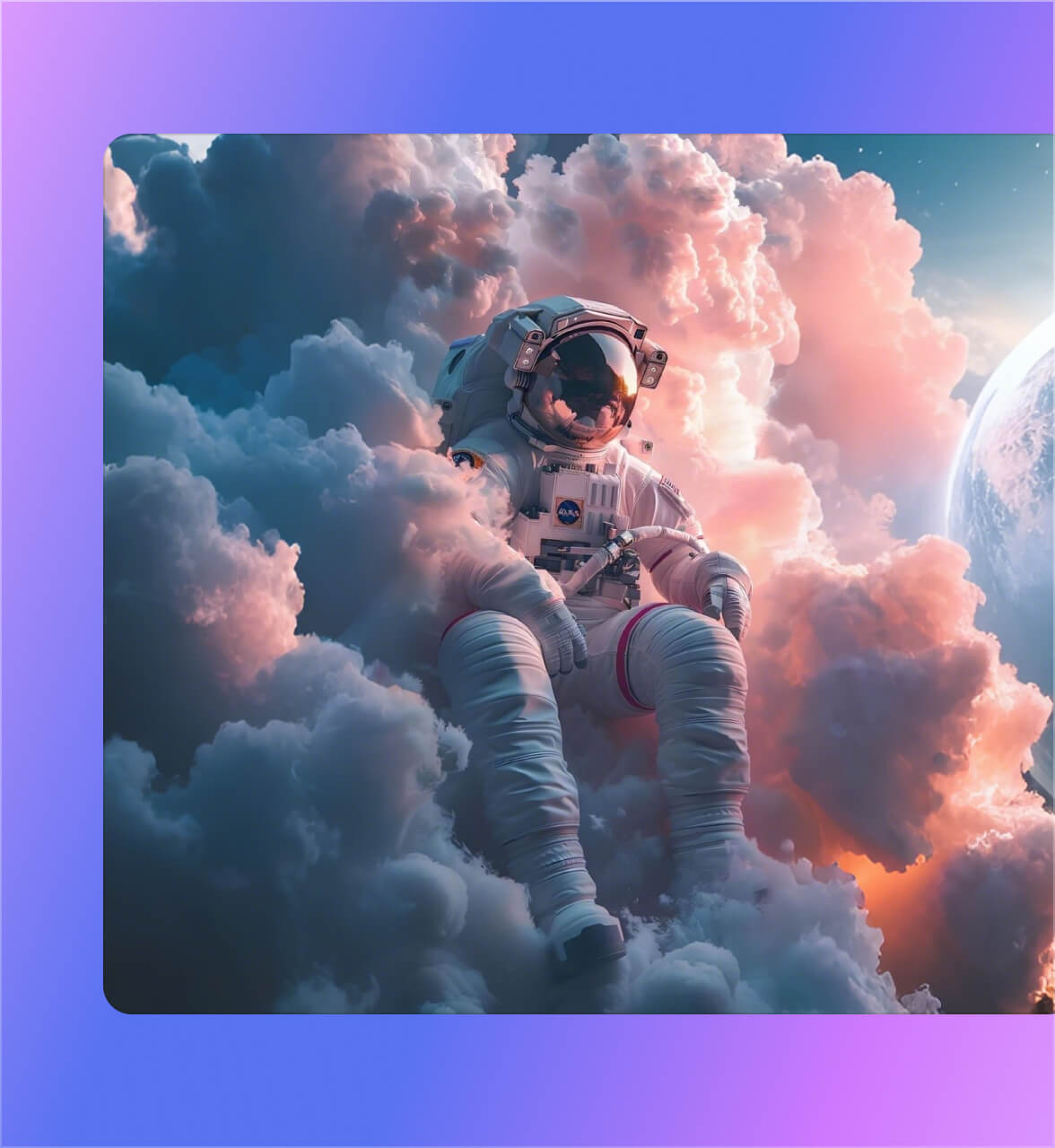 Lenovo Qira generating an astronaut in the clouds image from a text prompt