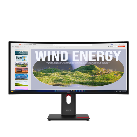 Lenovo ThinkVision T34WD-40 34 Curved UWQHD-USB-C-Docking-Monitor, 3440 x 1440