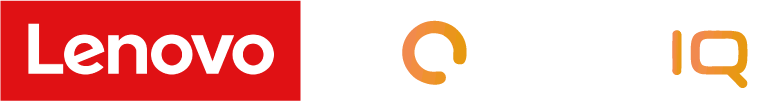 Logotipo de Lenovo junto al gráfico de la marca OneIQ.