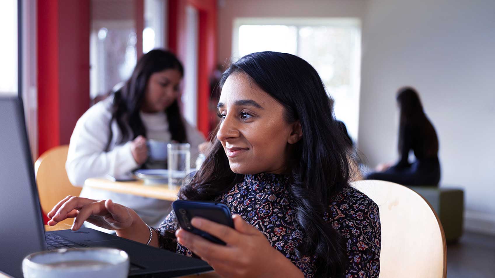 A woman using her smart phone