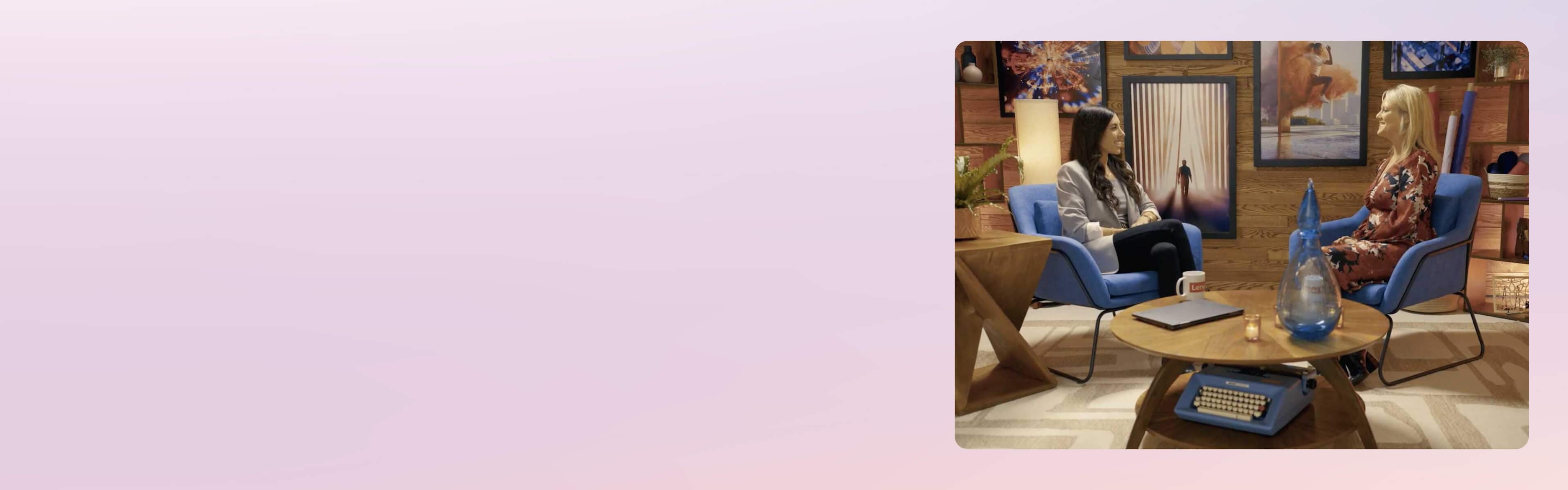 Alexa Carlin interviewing Naomi Jackson in the Lenovo Studio.