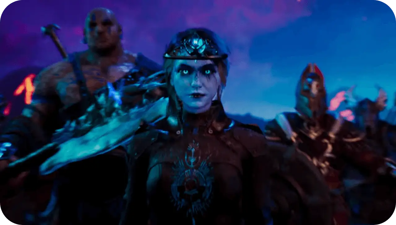 Video thumbnail showing an army of fantasy warriors.