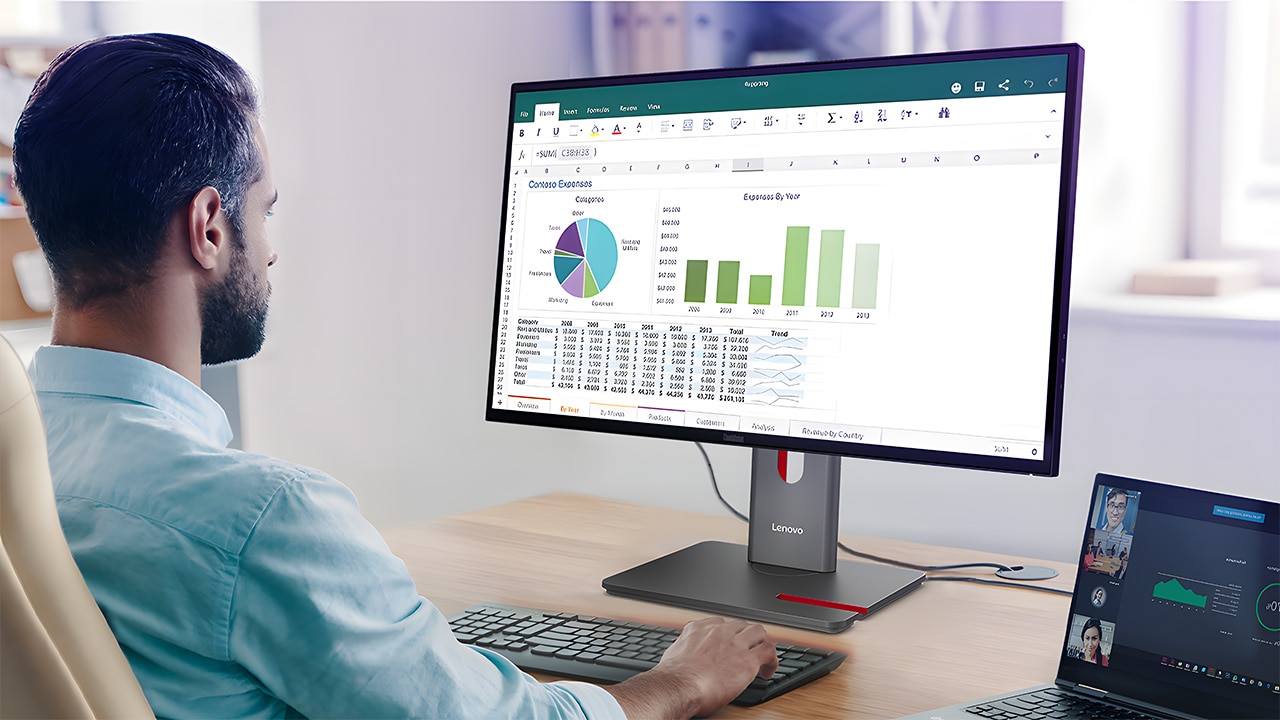 Lenovo ThinkVision P34wD-40 34” WQHD Curved Monitor (64ADGAT1UK)