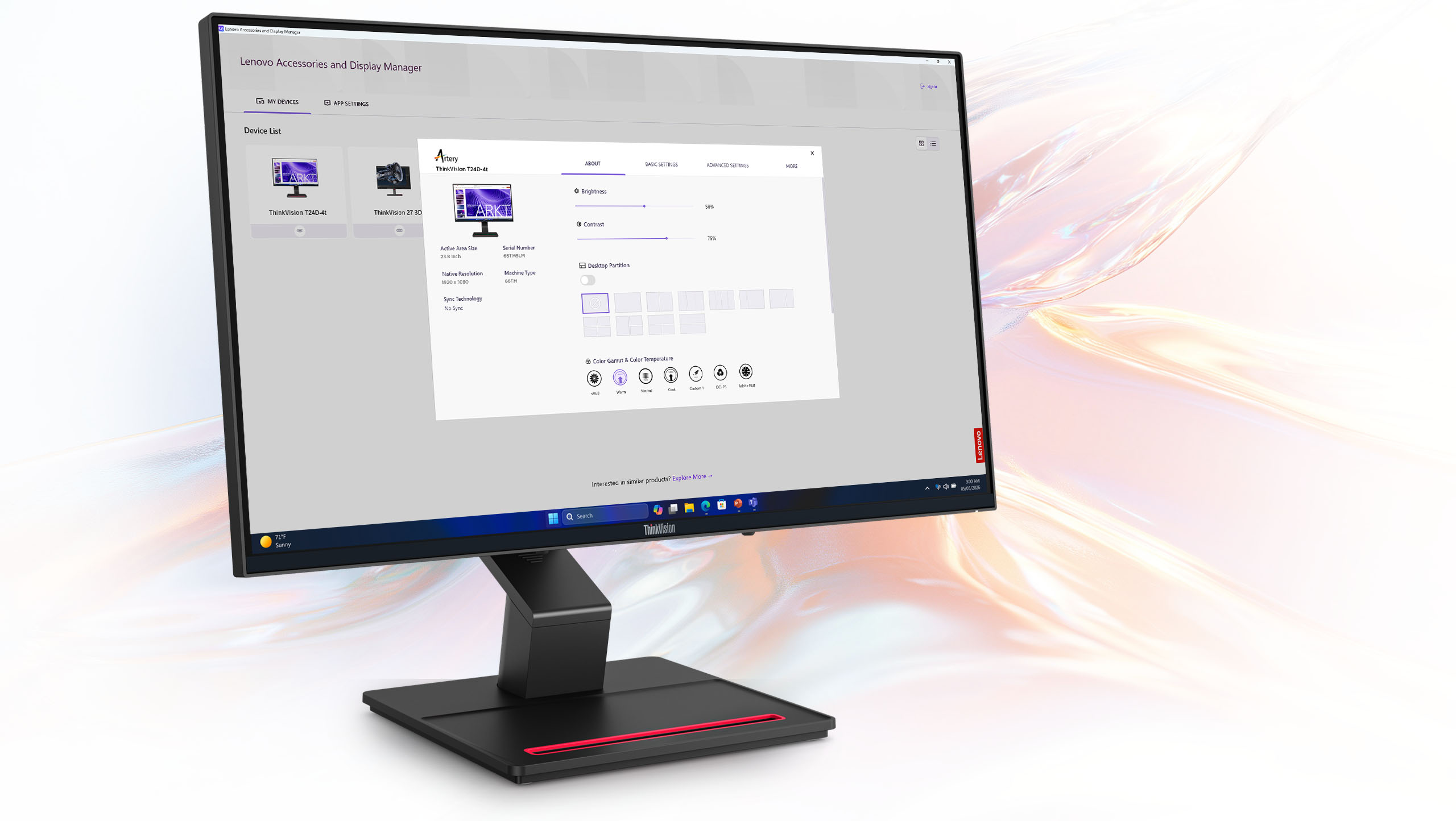ThinkVision T24D-4t(23.8型/1920×1080/IPS/マルチタッチ/USB-C