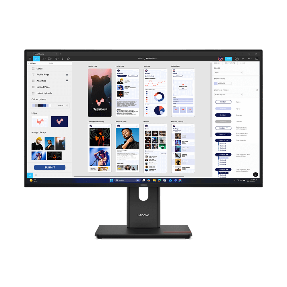 ThinkVision T32UD-40(31.5型/3840×2160/IPS/USB-C/高さ・縦回転