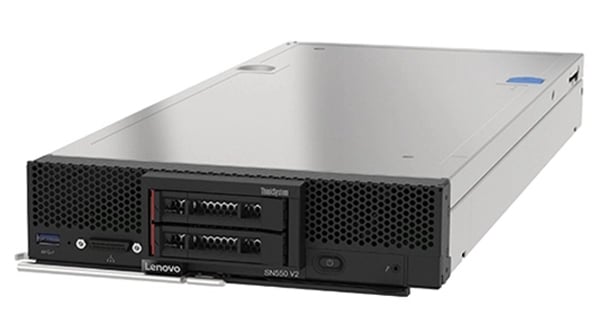 Lenovo ThinkSystem SN550 V2 Blade Server - front facing left