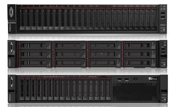 Lenovo ThinkSystem SR650 Rack Server - front facing 3 stack