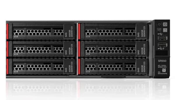 Lenovo ThinkSystem SR550 Rack Server - close up front facing