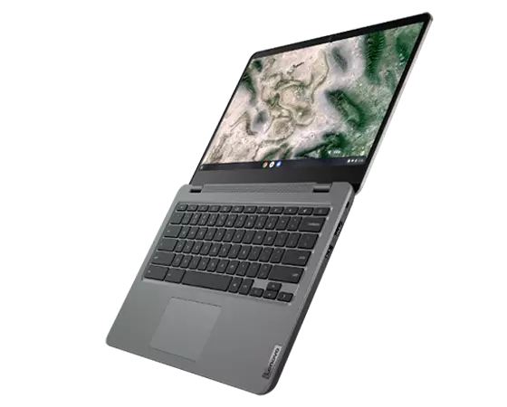 IdeaPad 3 Chromebook Gen 6 (14'' AMD) fully opened, left facing