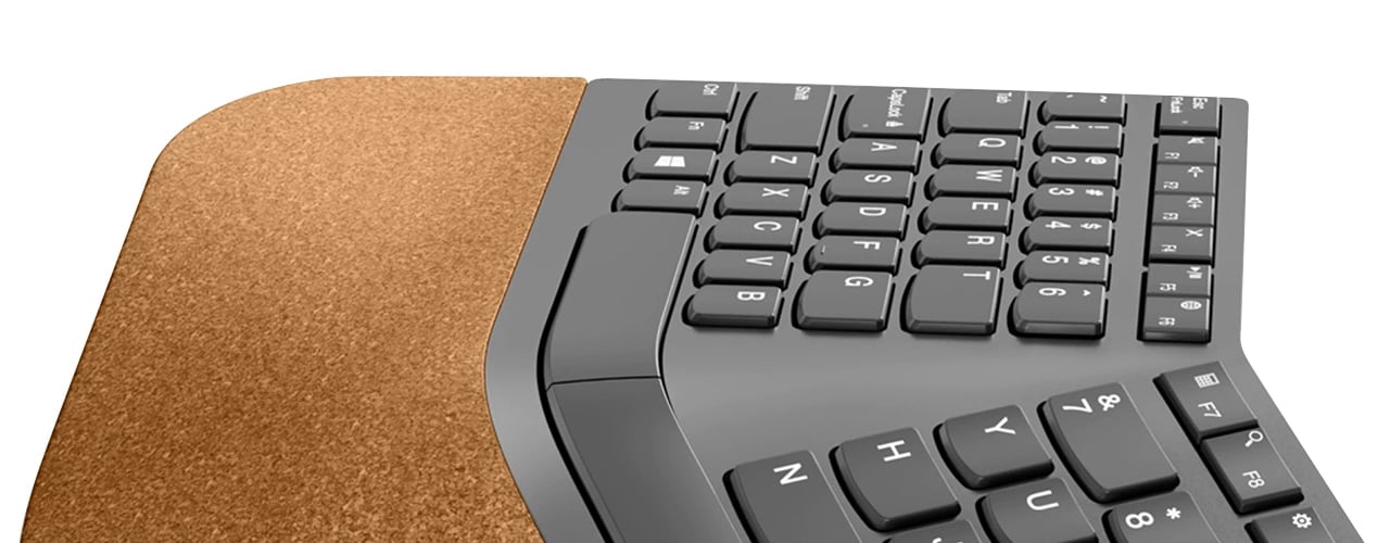 Lenovo Go Wireless Split Keyboard closeup of left side