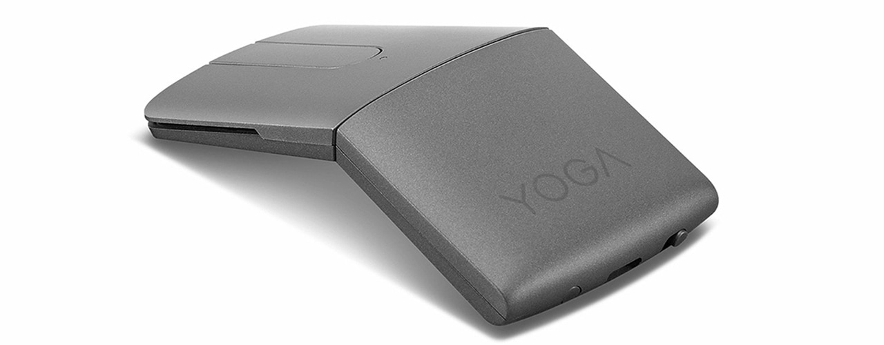 Vue latérale de la souris Lenovo Yoga avec pointeur laser