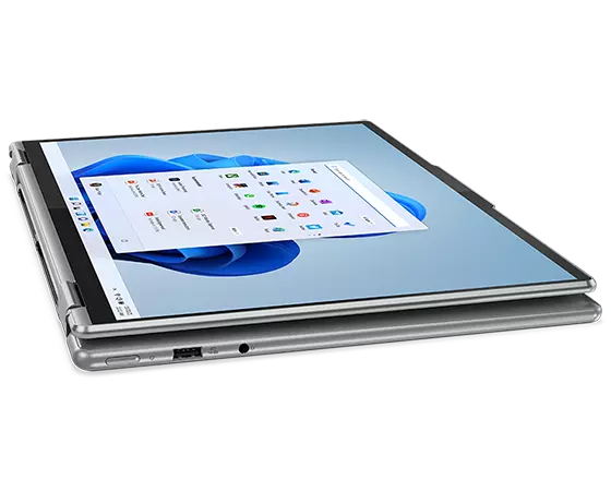 Yoga 7i Gen 7 (16″ Intel) in tablet mode, Windows 11 on screen