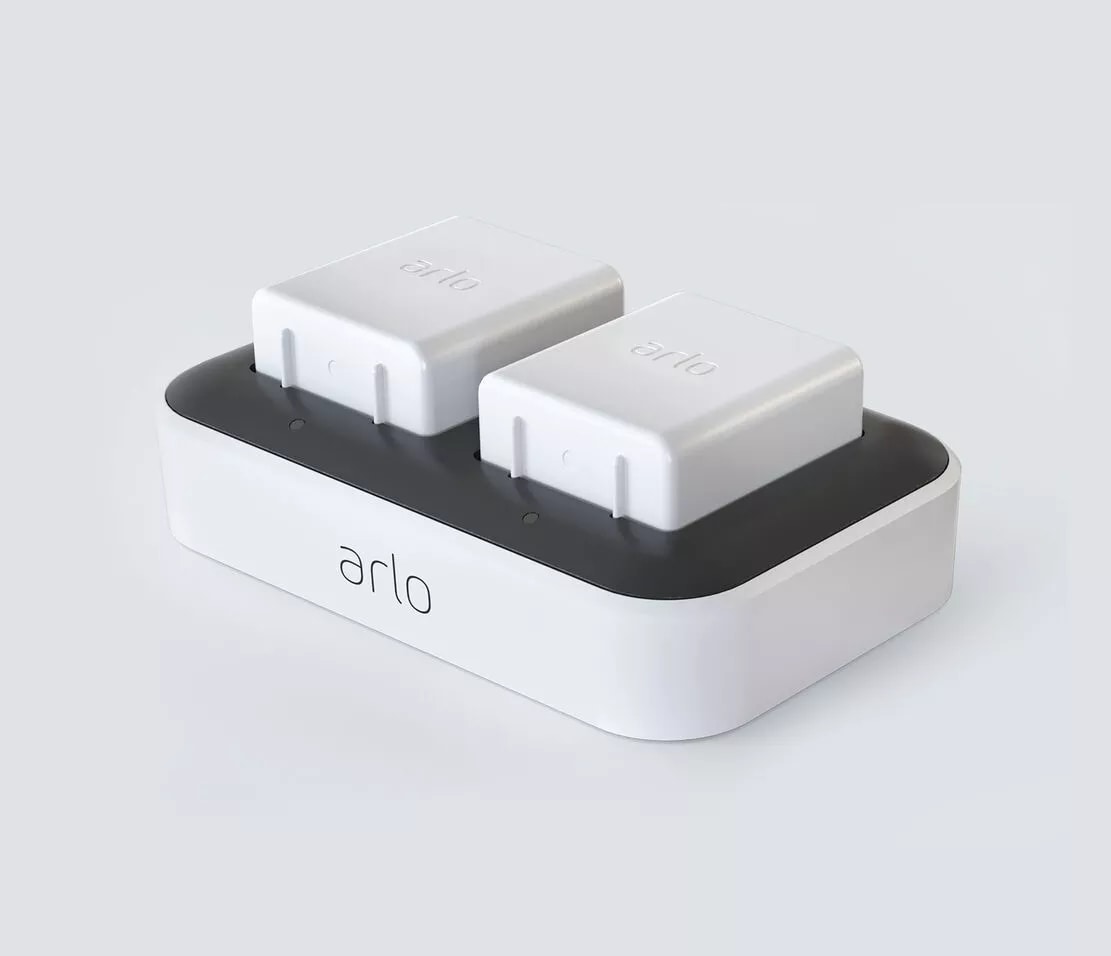 Image of Arlo Dual Battery Charger for Arlo Ultra and Pro 3 Camera Batteries - White