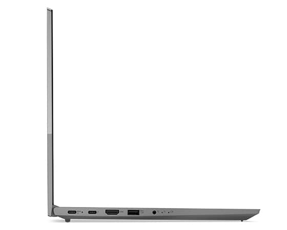 Vue gauche d’un portable Lenovo ThinkBook 15 Gen 4 (Intel) ouvert