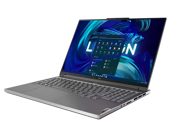 Vista frontal del Legion Slim 7i de 7.ª generación hacia la izquierda