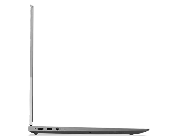 Left side profile of ThinkBook 14p Gen 3 (14" AMD) laptop, opened at 90 degrees, showing edge of keyboard and display, plus ports