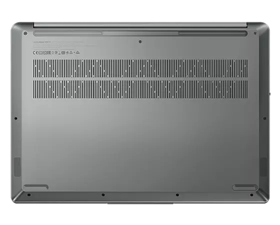 Onderkant van 16" Lenovo IdeaPad 5i Pro Gen 7-laptop in Storm Grey.