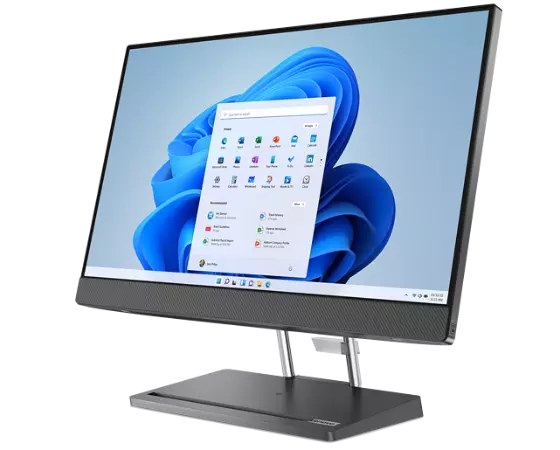 Three-quarters facing Lenovo IdeaCentre AIO 5i Gen 7 All-in-one PC, positioned vertically.