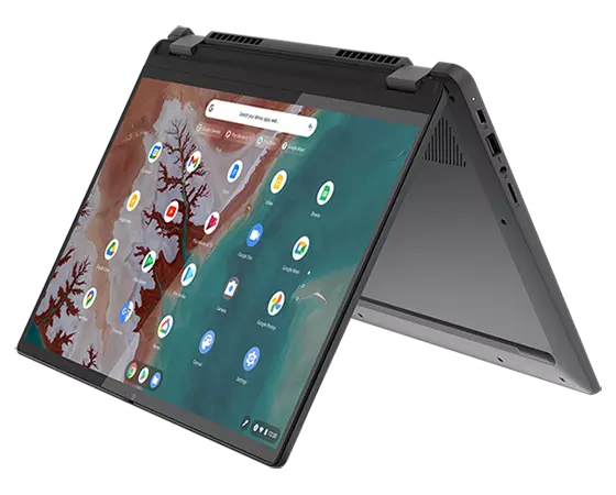 IdeaPad Flex 5i Chromebook Gen 7 (14" intel)—tent mode.