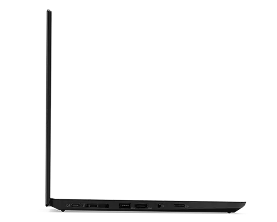 Vue de profil droit du portable ThinkPad T14 (14″ Intel), ouvert à 90 degrés