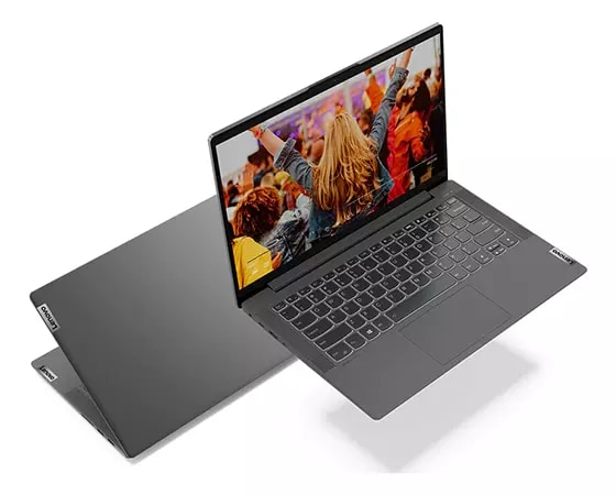 Top view of open and closed Lenovo IdeaPad 5 (14) Intel