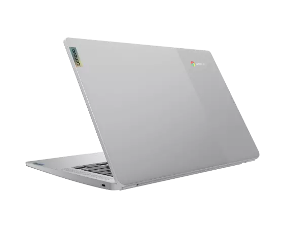 IdeaPad 3 Chromebook Gen 6 (14″ MTK) Arctic Grey Rear Facing Left.