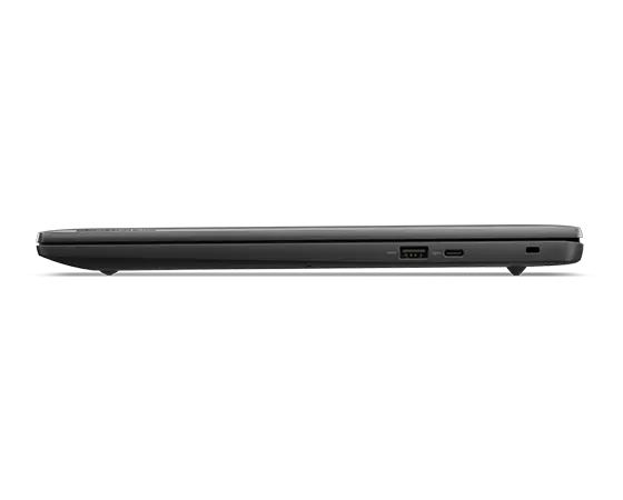 Ideapad 5i Chromebook laptop, closed, left side-profile view.