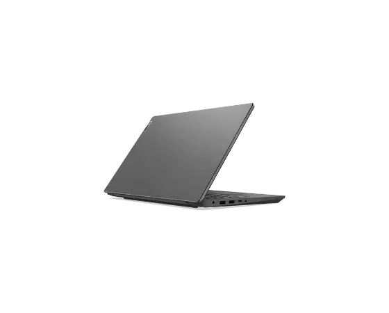 Lenovo V14 Gen 2 (14'' AMD) laptop – ¾ rear/left view, lid partially open