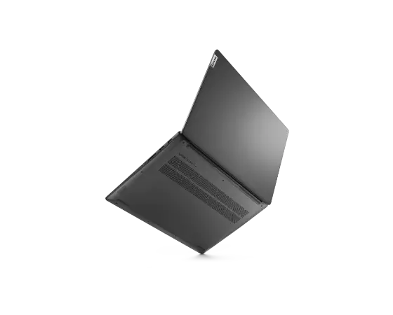 IdeaPad Creator 5 Gen 6 (16” AMD) laptop – ¾ right-rear view from below with lid open