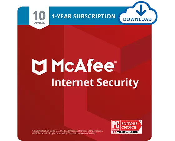 McAfee Internet Security 1 Year, 10 Devices (Electronic Download)