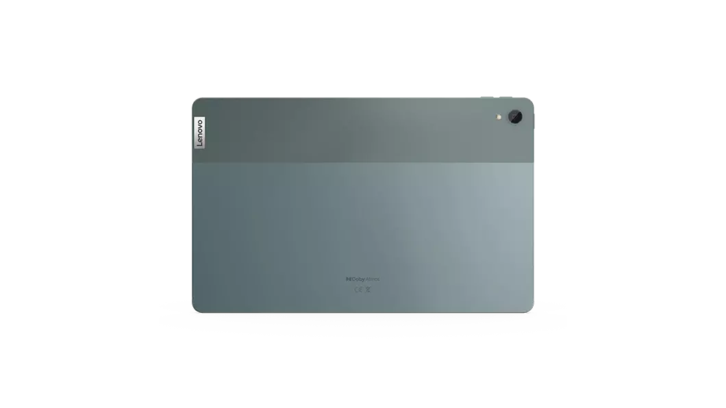 Lenovo Tab P11 Plus tablet in Modernist Teal—rear view