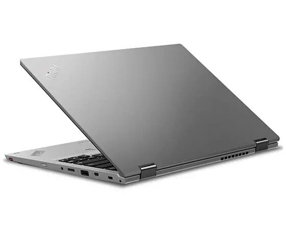 Lenovo ThinkPad L390 Yoga - 2-in-1 laptop half-opened, revealing ThinkPad logo and keyboard