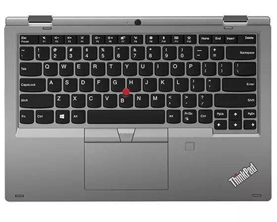 Lenovo ThinkPad L390 Yoga - Shot showing the keyboard of the silver 2-in-1 laptop