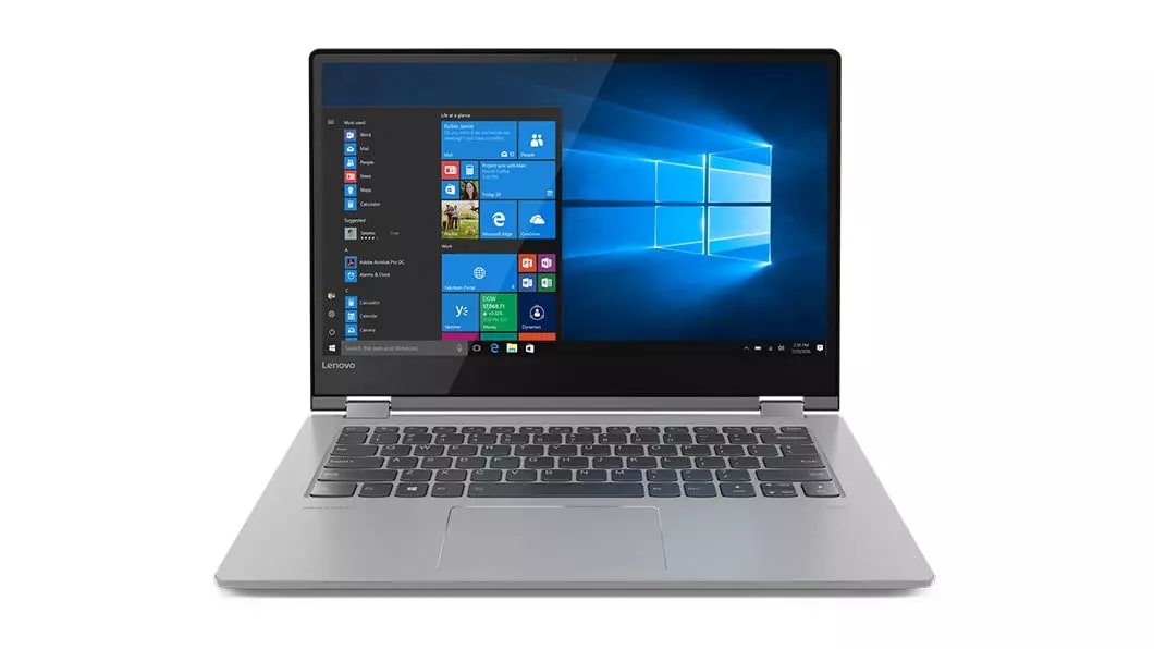 Lenovo Yoga 530 stylish 2-in-1 laptop, shown in Laptop mode from front with Windows