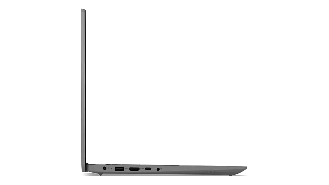 Arctic Grey IdeaPad 3i Gen 7 laptop right side profile view of ports