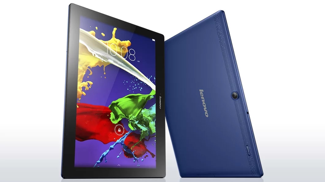 Lenovo Tab 2 A10 Front and Rear View in Blue Color