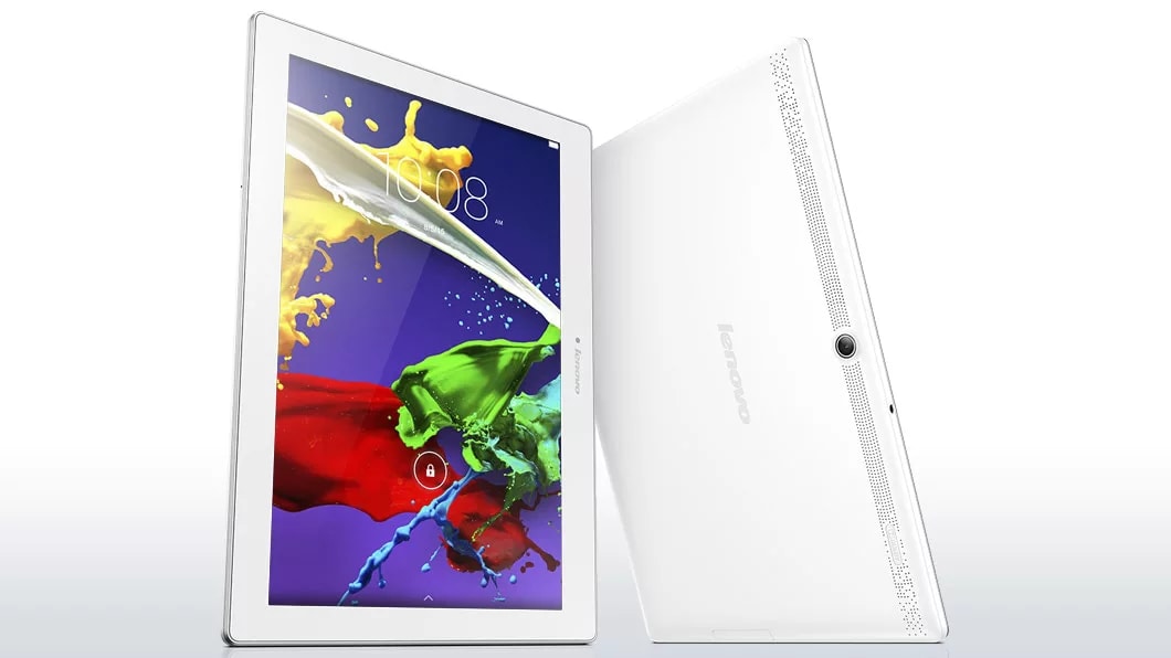 Lenovo Tab 2 A10 Front and Rear View in White Color