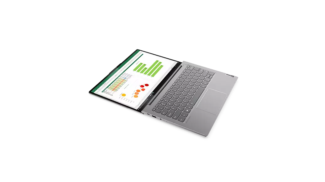 The Lenovo ThinkBook 13s Gen 2 (Intel) laptop opened flat