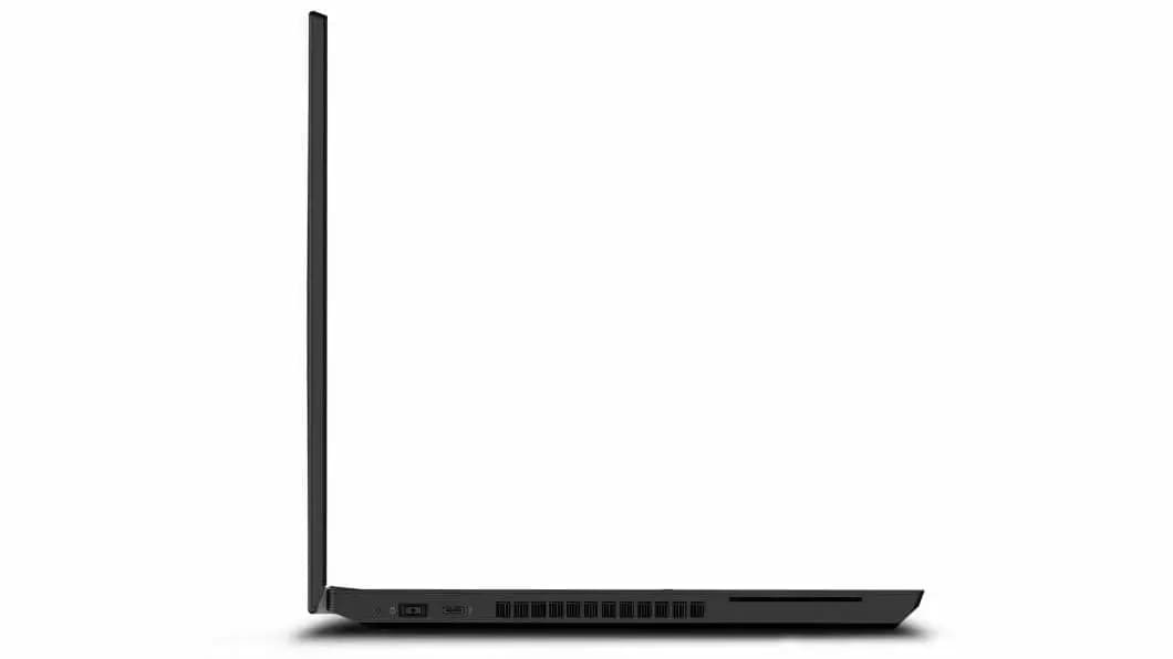 Right side of Lenovo ThinkPad P15v laptop open 90 degrees