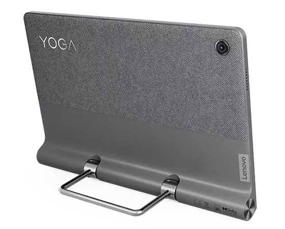 Lenovo Yoga Tab 11 tablet—rear view, with kickstand extended