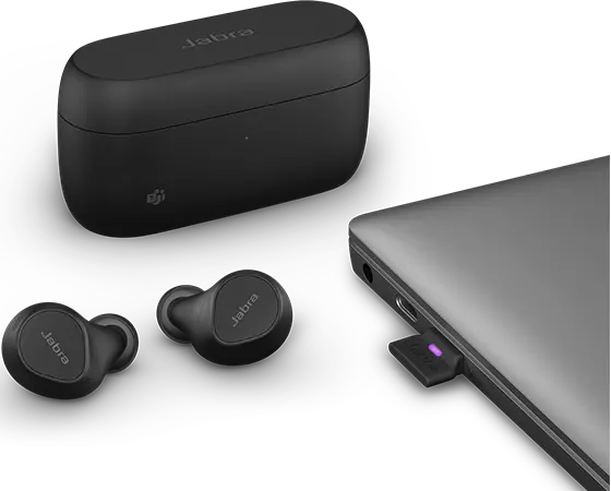 Jabra Evolve2 Buds True Wireless Earbuds - USB-A MS - Black