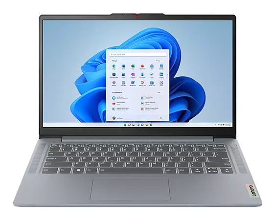 Front facing Lenovo IdeaPad Slim 3i Gen 8 laptop showing 14 inch display & keyboard.