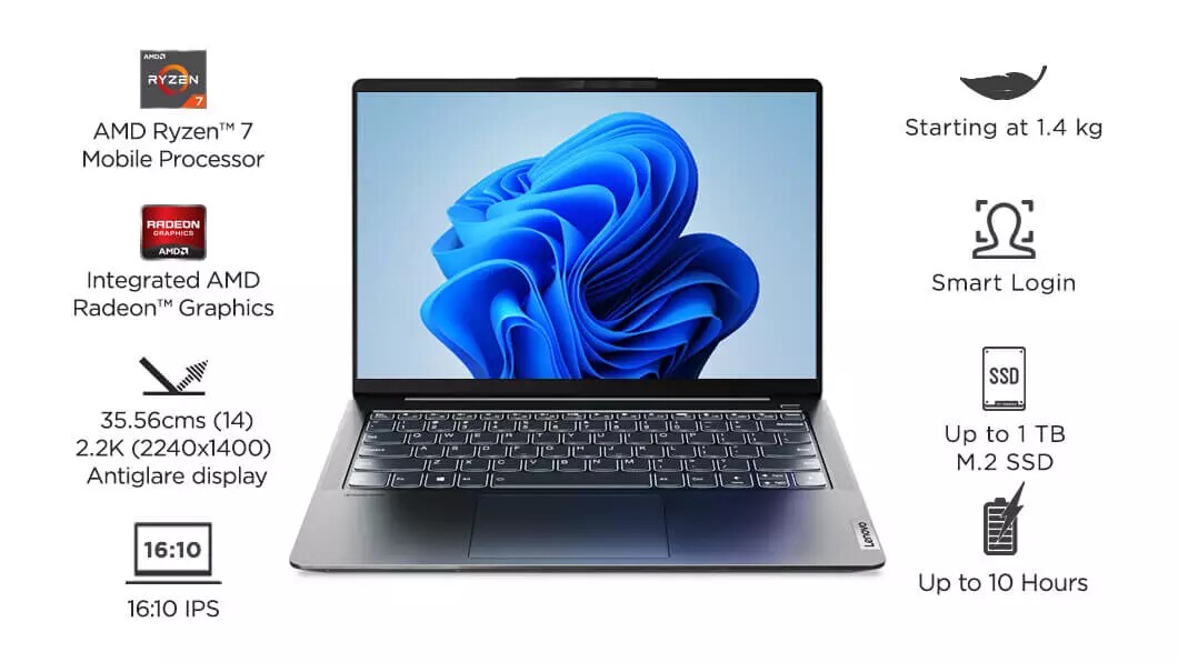 IdeaPad 5 Pro Gen 6 (14, AMD) | 14 entertainment laptop | Lenovo IN