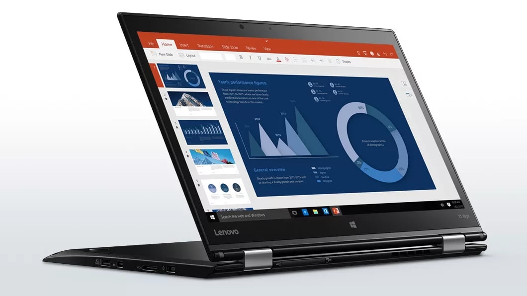 Lenovo ThinkPad X1 Yoga Front Left View in Stand Mode