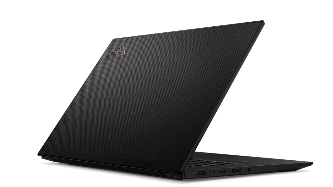 Back-facing Diagonal-left ThinkPad X1 Extreme Gen 3 open 45 degrees