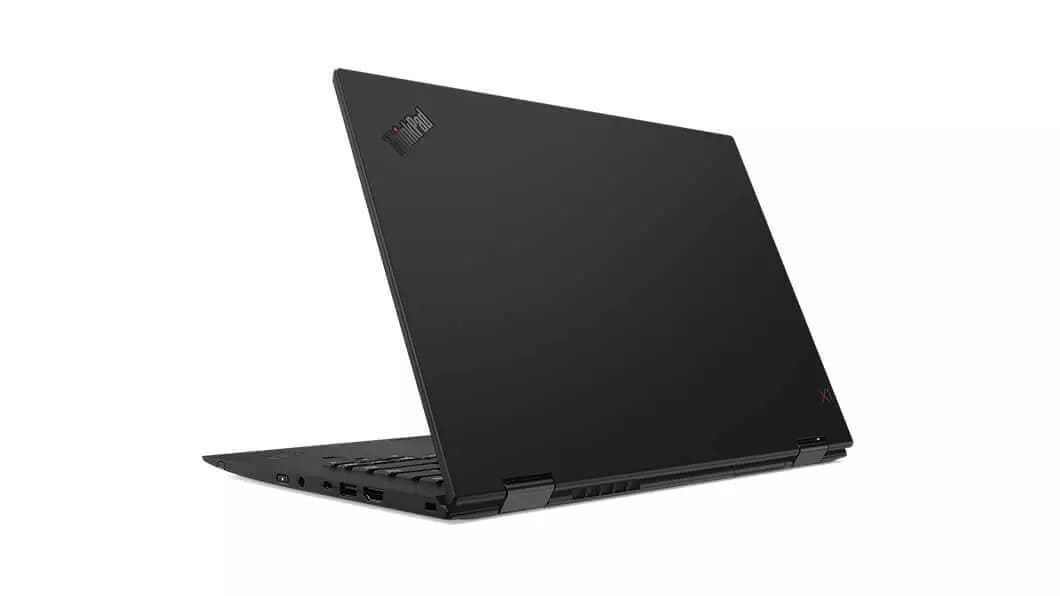 Thumbnail, Lenovo ThinkPad X1 Yoga (3rd Gen) in black, backside angled right.