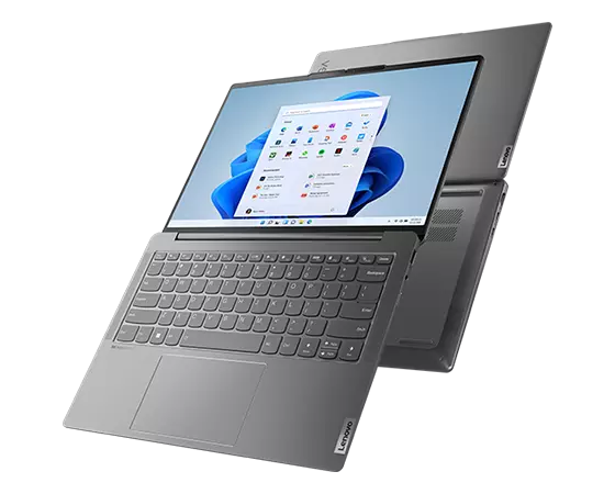 Yoga Slim 6i Gen 8 laptop 180 degree  mode facing left and 180 degree mode  facing right