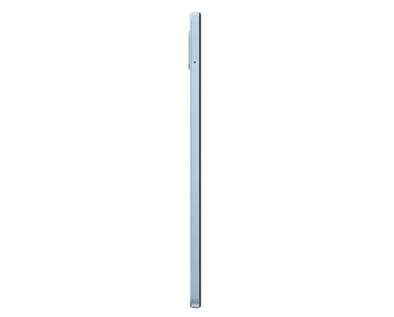 Vista del perfil lateral izquierdo de la tablet Lenovo Tab M9 en Frost Blue