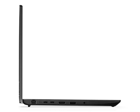 Portátil Lenovo ThinkPad L14 (4.ª geração) de 35,56 cm, (14" AMD): vista esquerda, tampa aberta